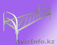 Кровати железные одноярусные для санаториев, кровати металлические с ДСП спинкой - Изображение #1, Объявление #1436422
