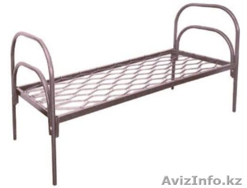 Кровати железные одноярусные для санаториев, кровати металлические с ДСП спинкой - Изображение #2, Объявление #1436422