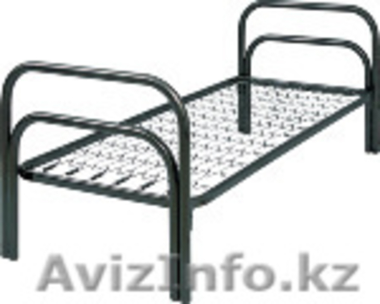 Кровати железные одноярусные для санаториев, кровати металлические с ДСП спинкой - Изображение #3, Объявление #1436422